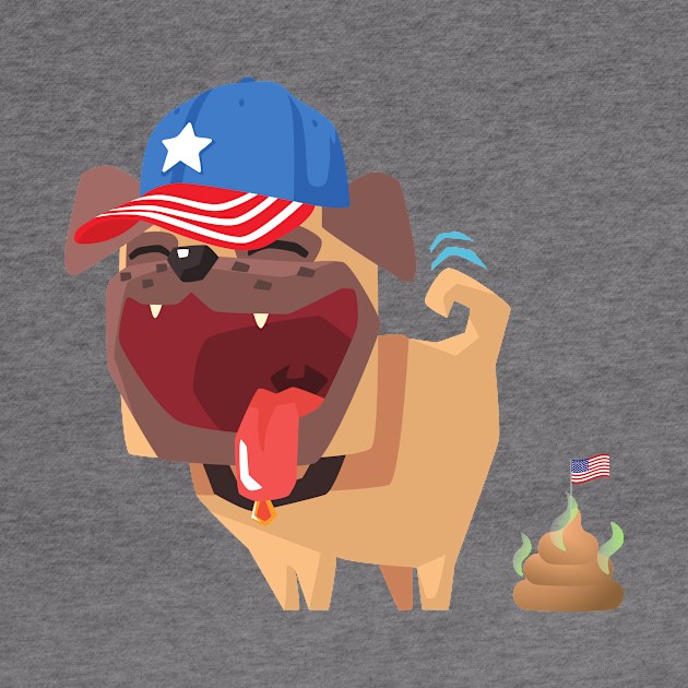 Patriotic American Bulldog Funny Design by nathalieaynie